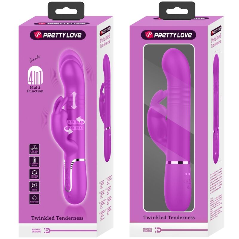 Pretty Love - Vibrador Coale Rabbit Perlas Violeta