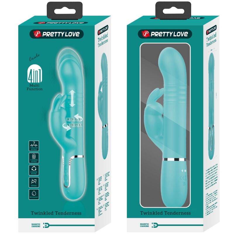 Pretty Love - Vibrador Coale Rabbit Perlas Verde Agua