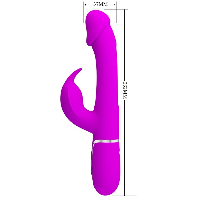 Pretty Love - Kampas Vibrador Rabbit 3 En 1 Multifunción Con Lengua Fucsia