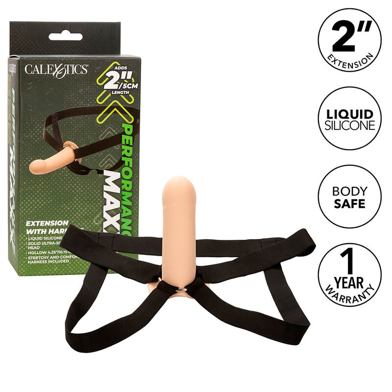Calexotics - Performance Maxx Extensión Con Arnés Piel Claro
