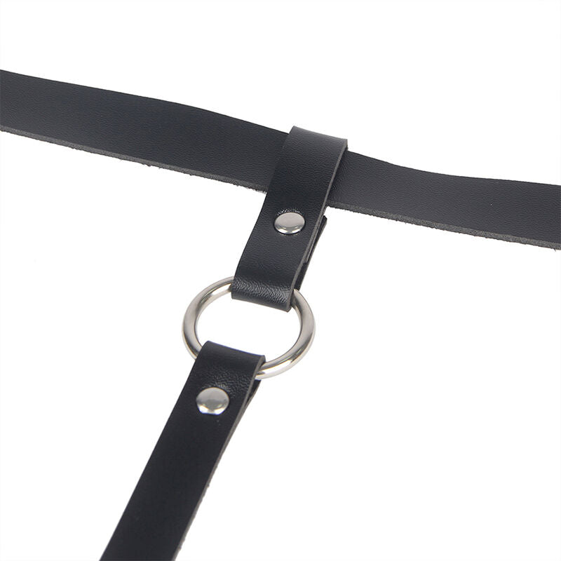Subblime - Arnés De Pierna Cadena Cuero Negro Talla Única