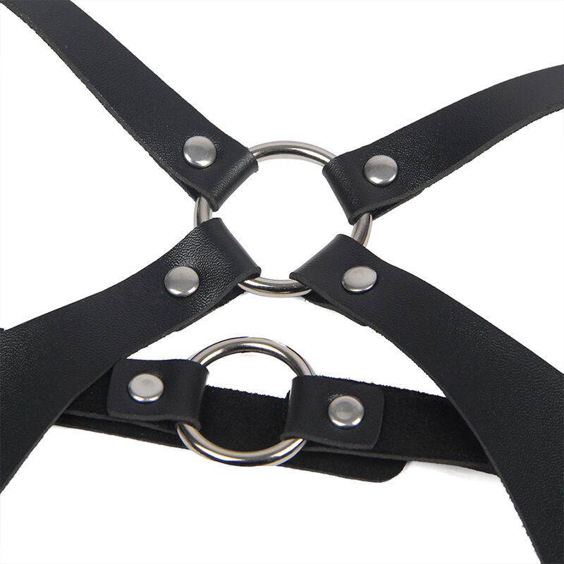 Subblime - Arnés Cuerpo Entero Con Hebillas Cuero Negro Talla Única