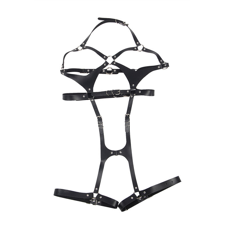 Subblime - Arnés Cuerpo Entero Con Hebillas Cuero Negro Talla Única