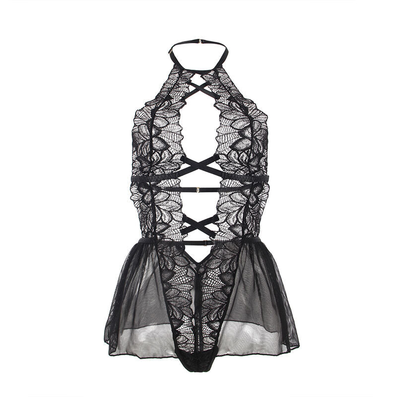 Subblime - Teddy Cuello Halter Espalda Descubierta Encaje Negro L/xl