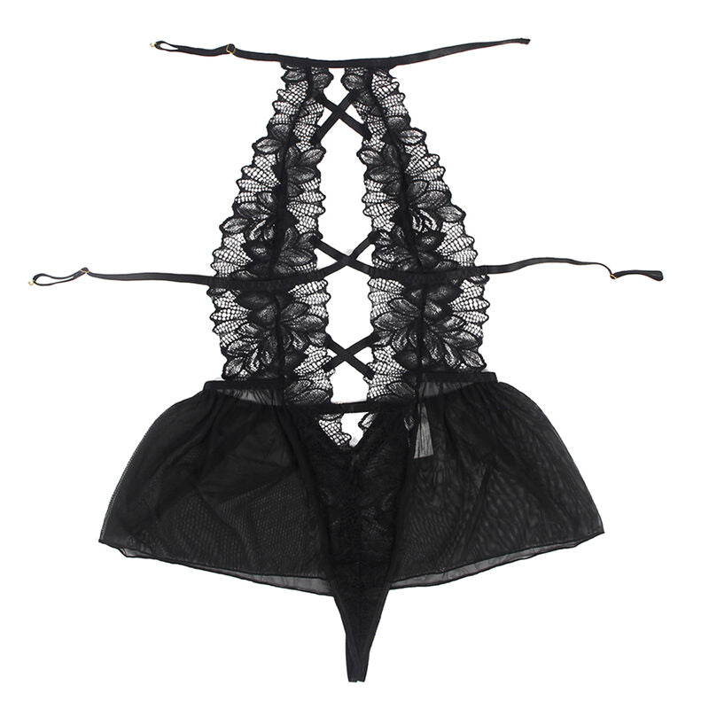 Subblime - Teddy Cuello Halter Espalda Descubierta Encaje Negro L/xl