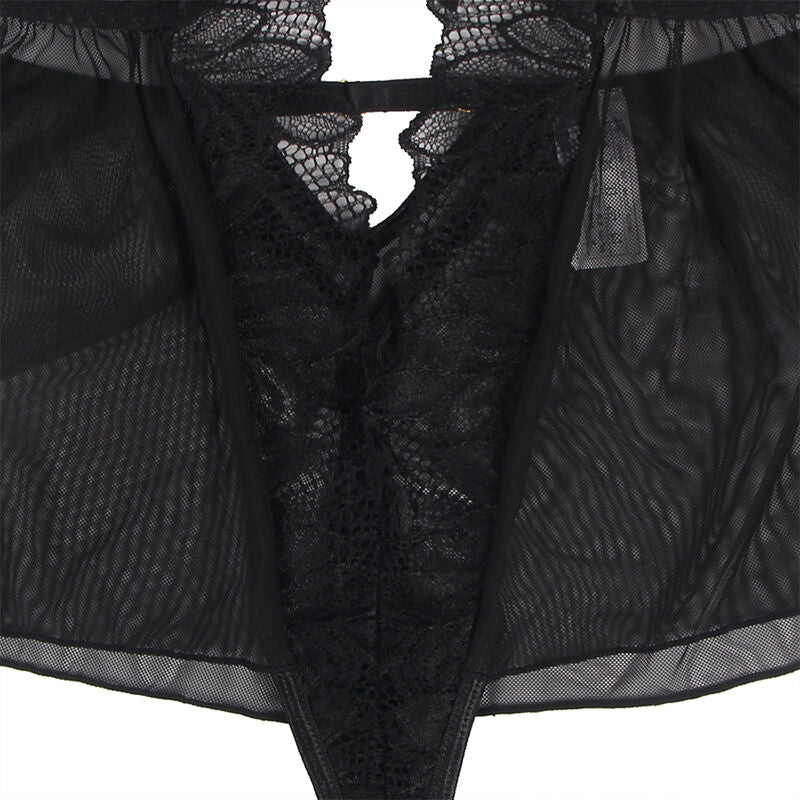 Subblime - Teddy Cuello Halter Espalda Descubierta Encaje Negro L/xl