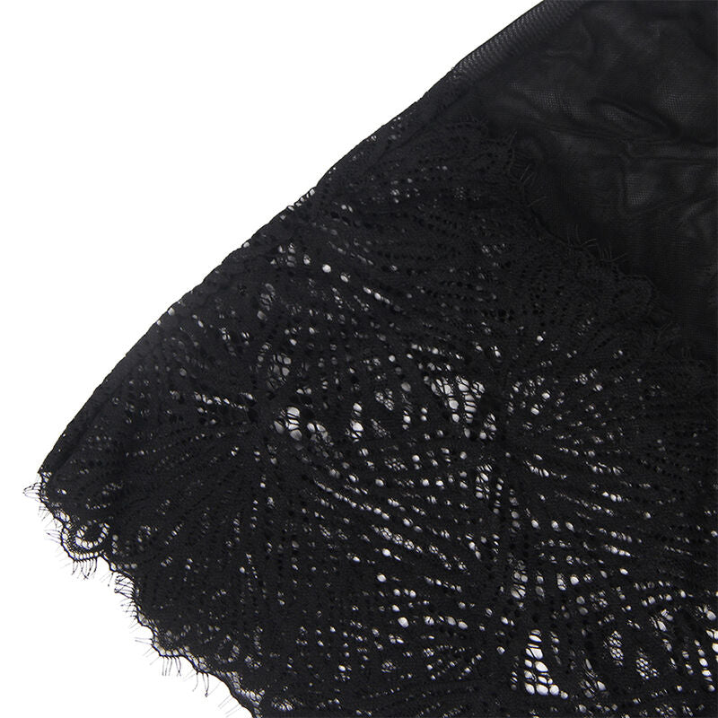 Subblime - Babydoll Con Tirantes Ajustables De Encaje Negro L/xl