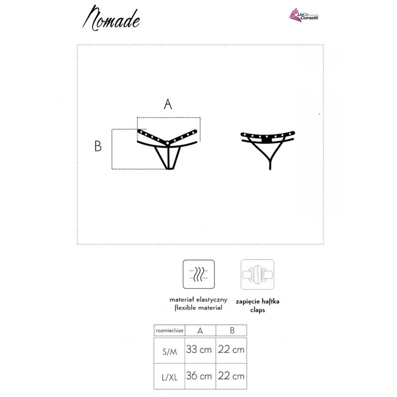 Livco Corsetti Fashion - Nomade Tanga Crotchless Negro S/M