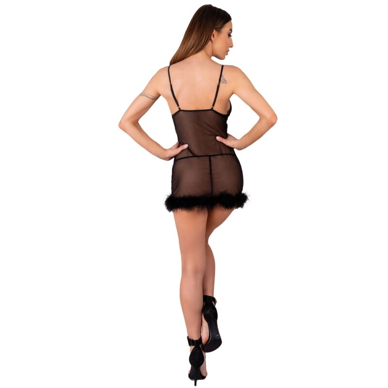 Livco Corsetti Fashion - Zerunam Set Babydoll + Tanga Negro L/Xl