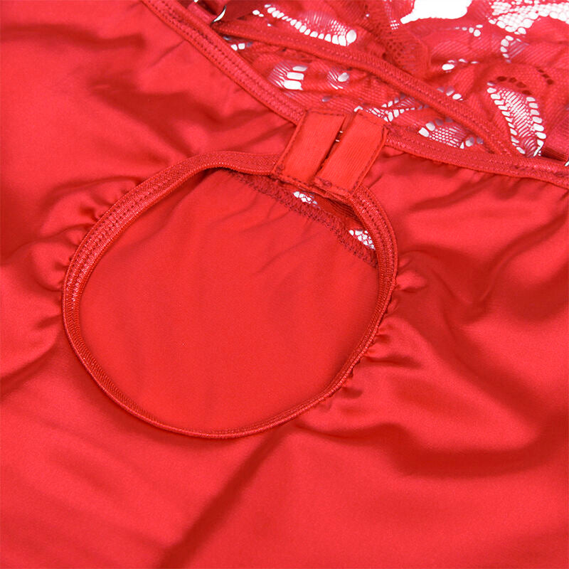 Subblime - Babydoll Satinado Con Encaje Rojo L/xl