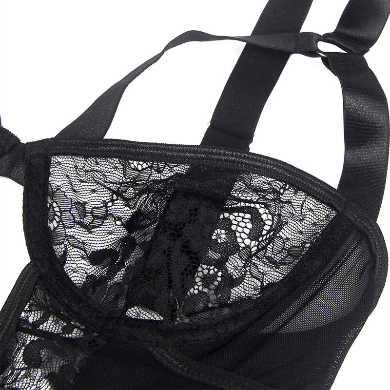 Subblime - Teddy Con Liga Detalle Encajes Y Tiras Negro S/M