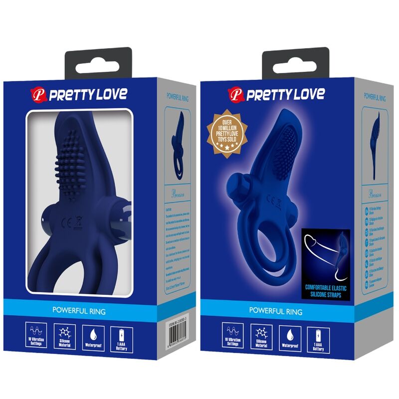 Pretty Love - Bronson Doble Anillo Con Vibración Azul