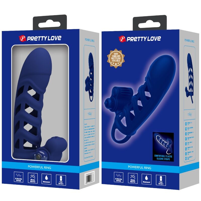 Pretty Love - Altaf Anillo Vibrador Con Funda De Silicona Azul