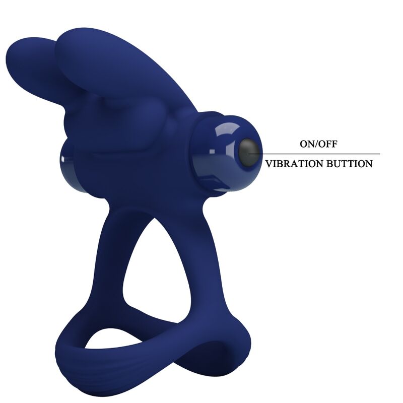 Pretty Love - Francisco Doble Anillo Vibrador Rabbit Azul