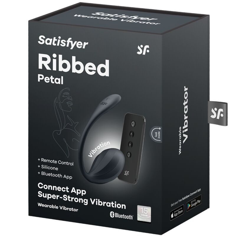 Satisfyer - Ribbed Petal Estimulador Punto G Control Remoto Negro App Gratuita