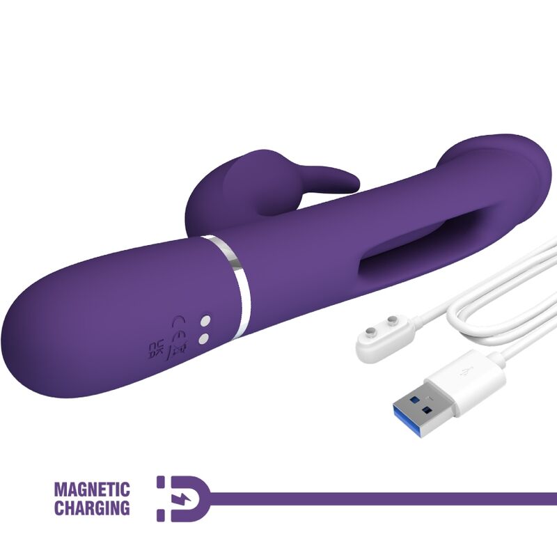 Pretty Love - Kampas Vibrador Rabbit 3 En 1 Multifunción Con Lengua Violeta