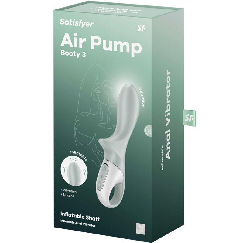 Satisfyer - Air Pump Booty 3 Vibrador Anal Inflable Verde Gris