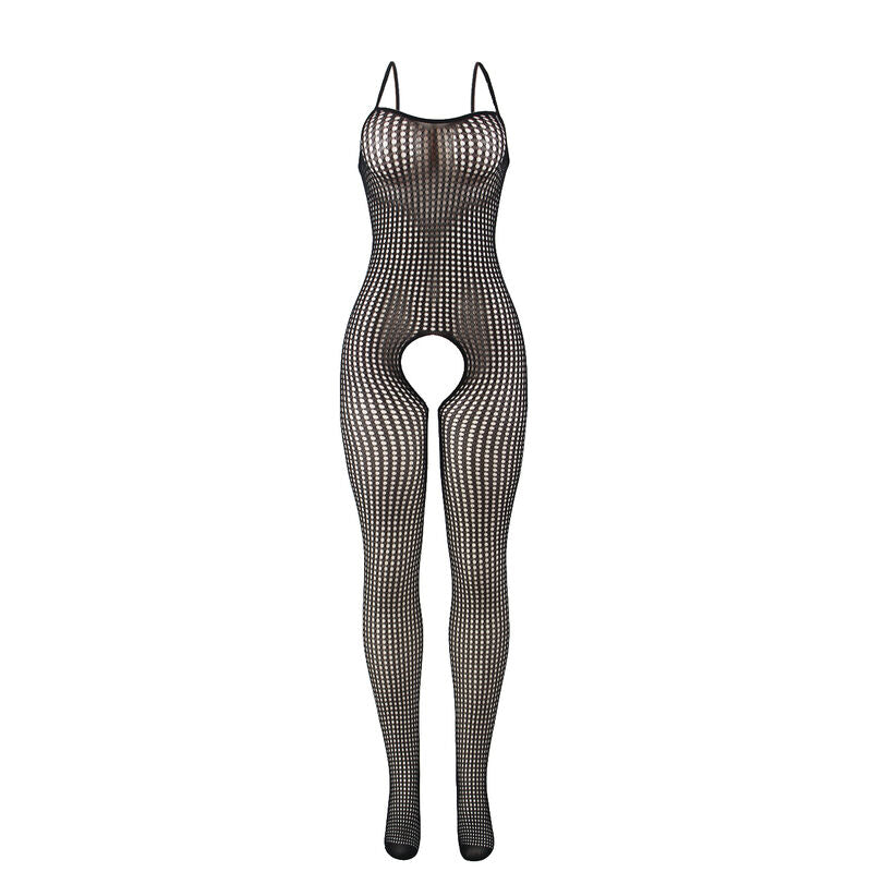 Subblime - 951726 Bodystocking Crotchless De Rejilla Elástico Negro Talla Única