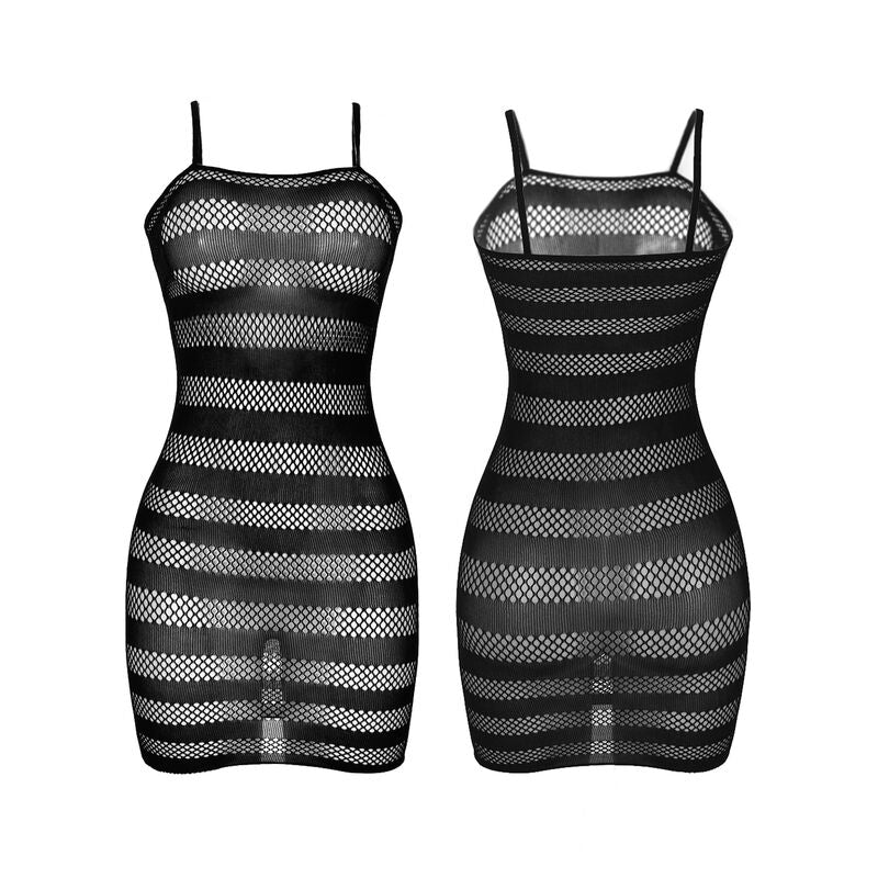 Subblime - 951733 Bodystocking De Rejilla Con Franjas Negro Talla Única