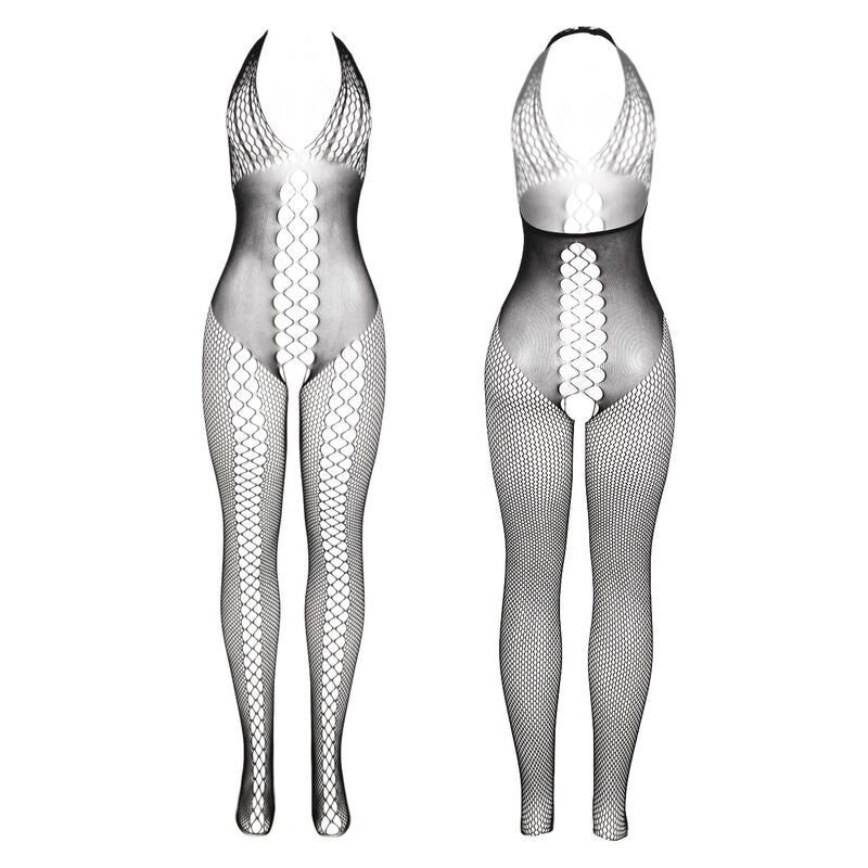 Subblime - 951832 Bodystocking Espalda Abierta Y Detalles Entrecruzados Negro Talla Única
