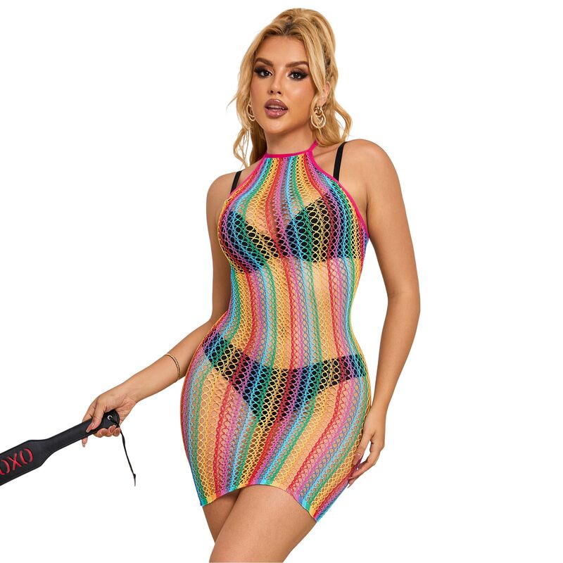 Subblime - 952341 Bodystocking De Rejilla Arcoiris Talla Única