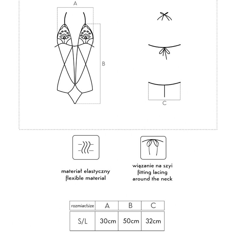 Livco Corsetti Fashion - Luisina Lc 20217 Body Negro Talla Única