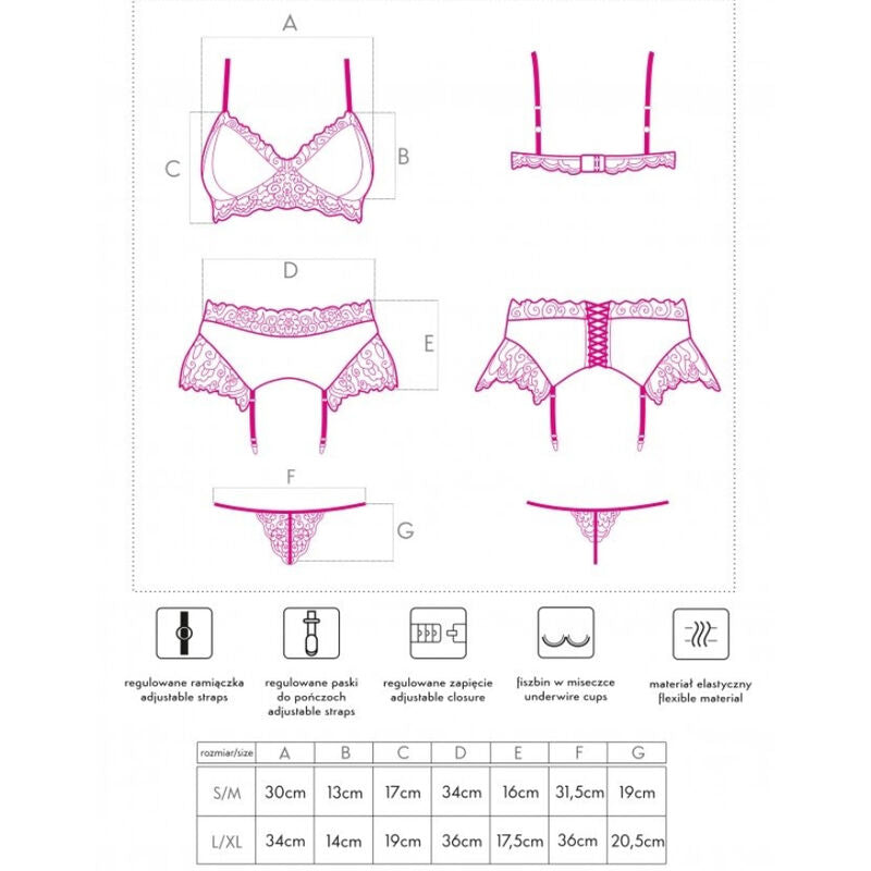 Livco Corsetti Fashion - Nahir Lc 20214 Sujetador + Panty + Liguero L/xl