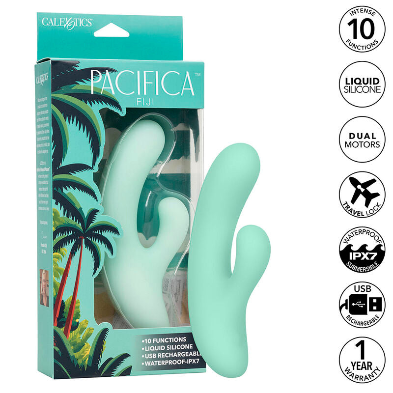 Calexotics - Pacifica Fiji Vibrador Y Estimulador Punto G 10 Vibraciones Aqua