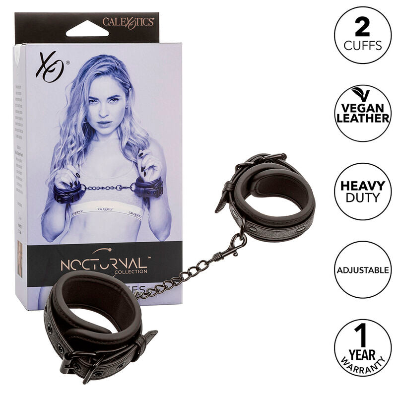 Calexotics - Nocturnal Esposas Cuero Ajustable Negro