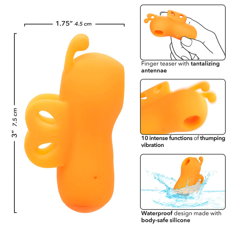 Calexotics - Neon Vibes The Buzzing Vibe Estimulador De Dedo 10 Vibraciones Naranja