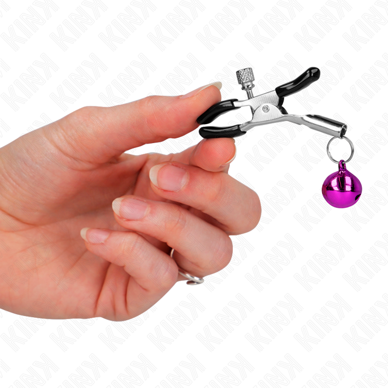 Kink - Pinzas Para Pezones Con Campanilla Violeta 6 Cm