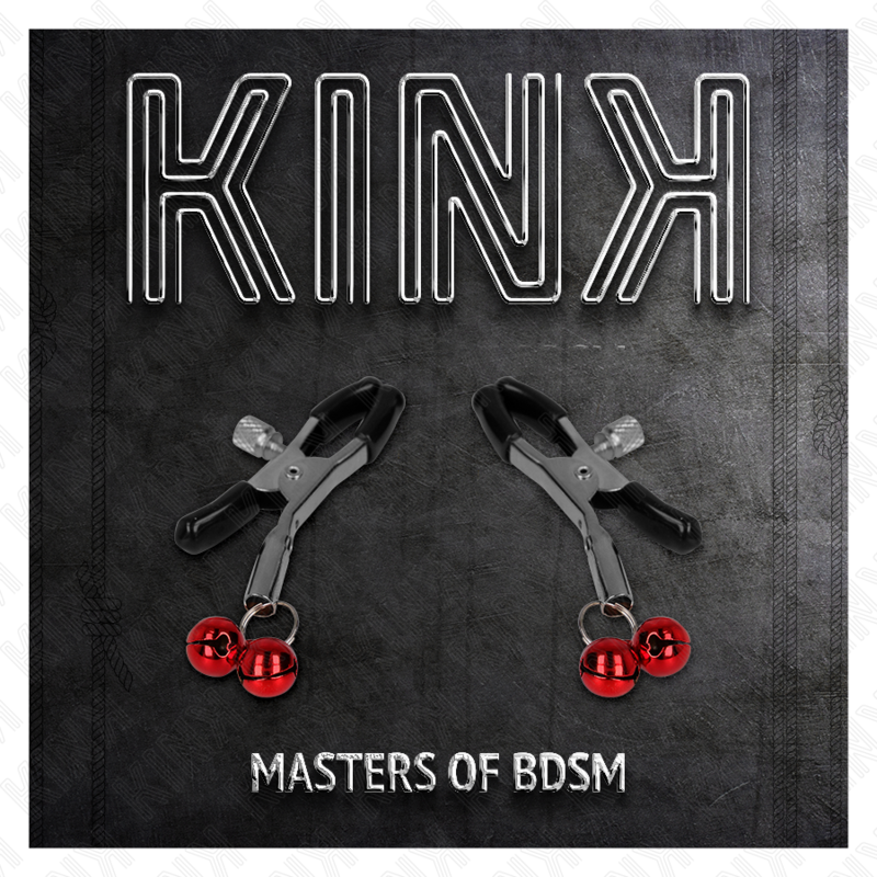 Kink - Pinzas Para Pezones Con Doble Campanilla Rojo 6 Cm