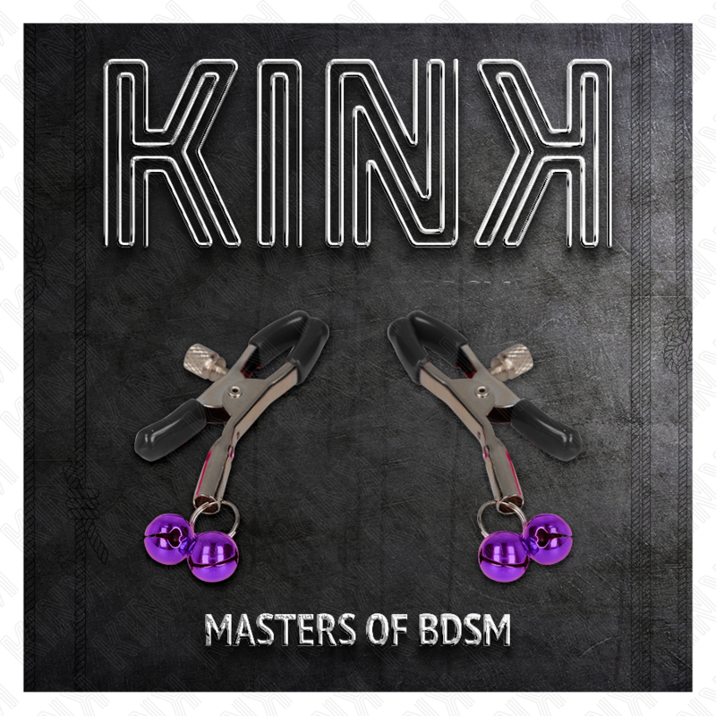 Kink - Pinzas Para Pezones Con Doble Campanilla Violeta 6 Cm