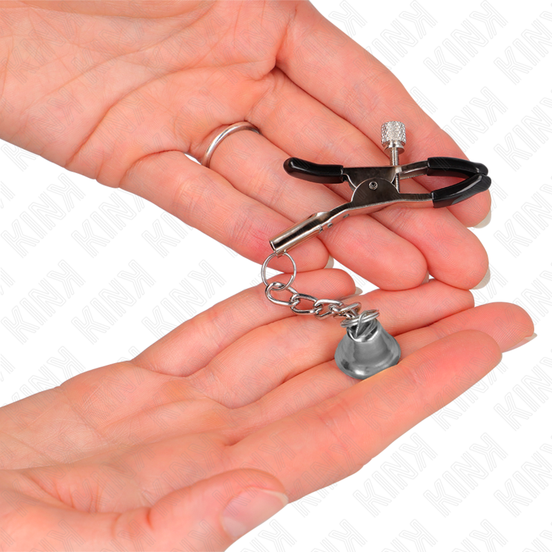 Kink - Pinzas Para Pezones Con Colgante De Campana Plateado 6 Cm