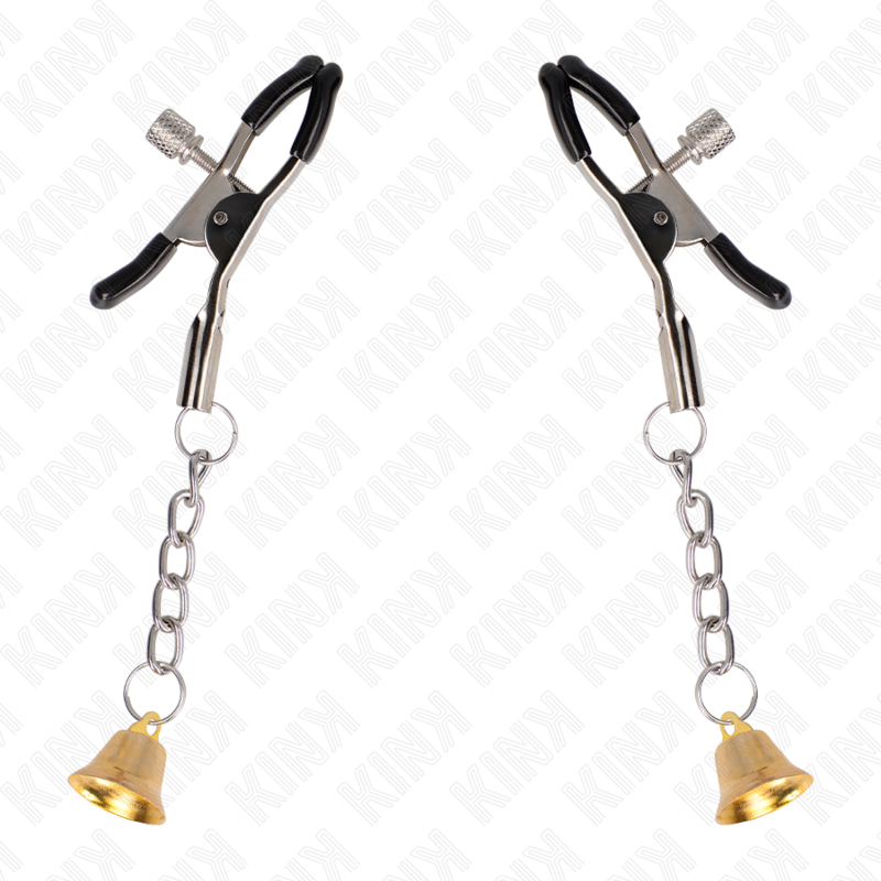 Kink - Pinzas Para Pezones Con Colgante De Campana Dorado 6 Cm