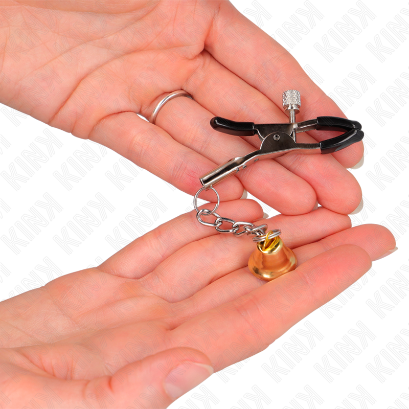Kink - Pinzas Para Pezones Con Colgante De Campana Dorado 6 Cm