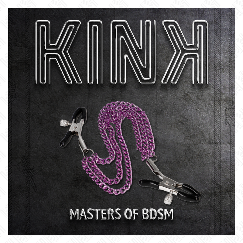 Kink - Pinzas Para Pezones Con Triple Cadena Violeta 20/23/28 Cm