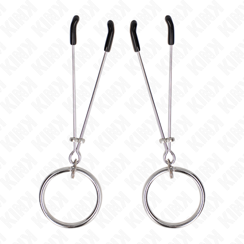 Kink - Pinzas Para Pezones Fina Con Aro Plateado 7 Cm