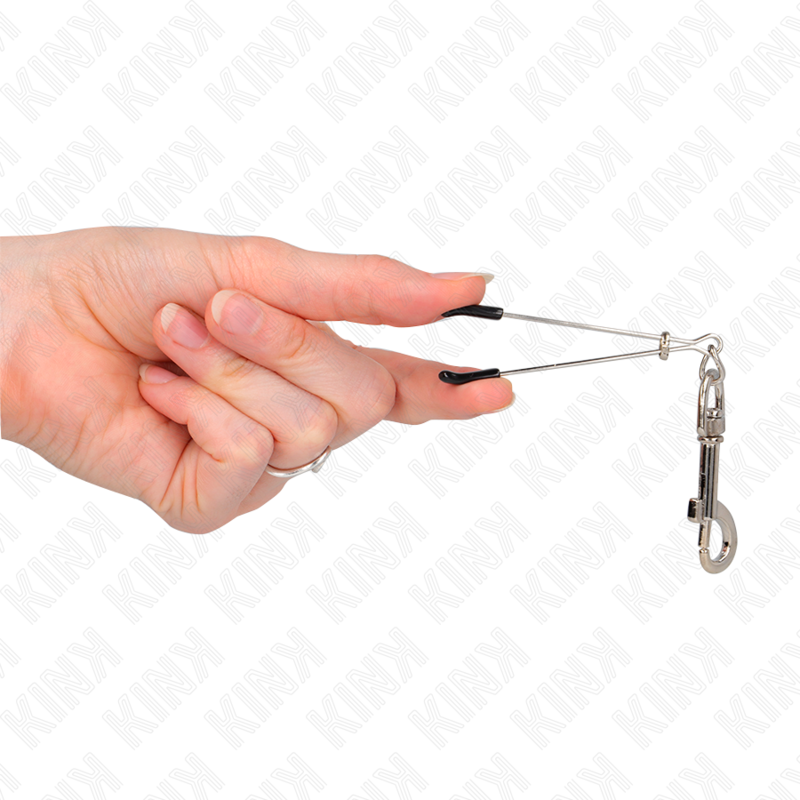 Kink - Pinzas Para Pezones Fina Con Gancho Plateado 7 Cm