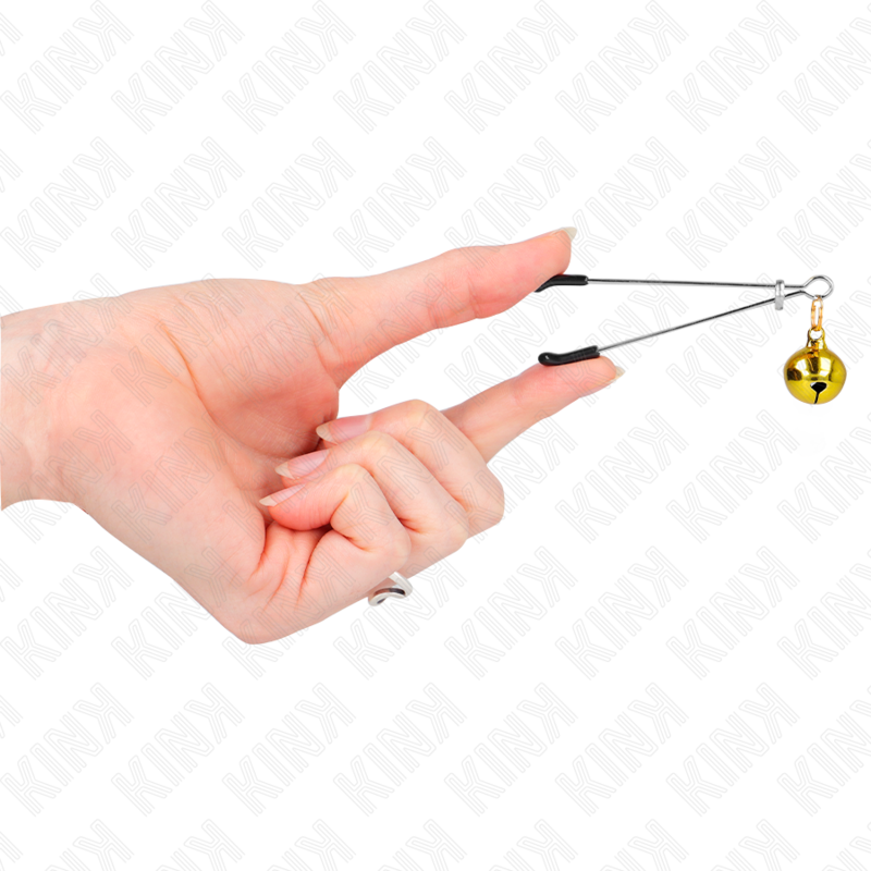 Kink - Pinzas Para Pezones Fina Con Cascabel Dorado 7 Cm