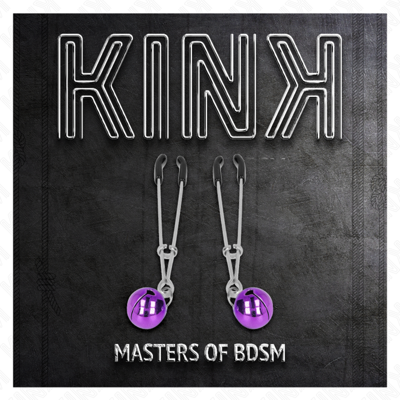 Kink - Pinzas Para Pezones Fina Con Cascabel Violeta 7 Cm