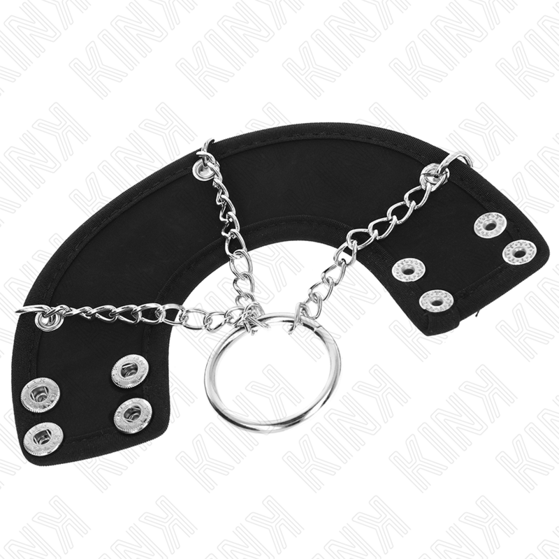 Kink - Anillo Pene 4 Cm Cadena 7 Cm Metal Con Cinturón Polipiel
