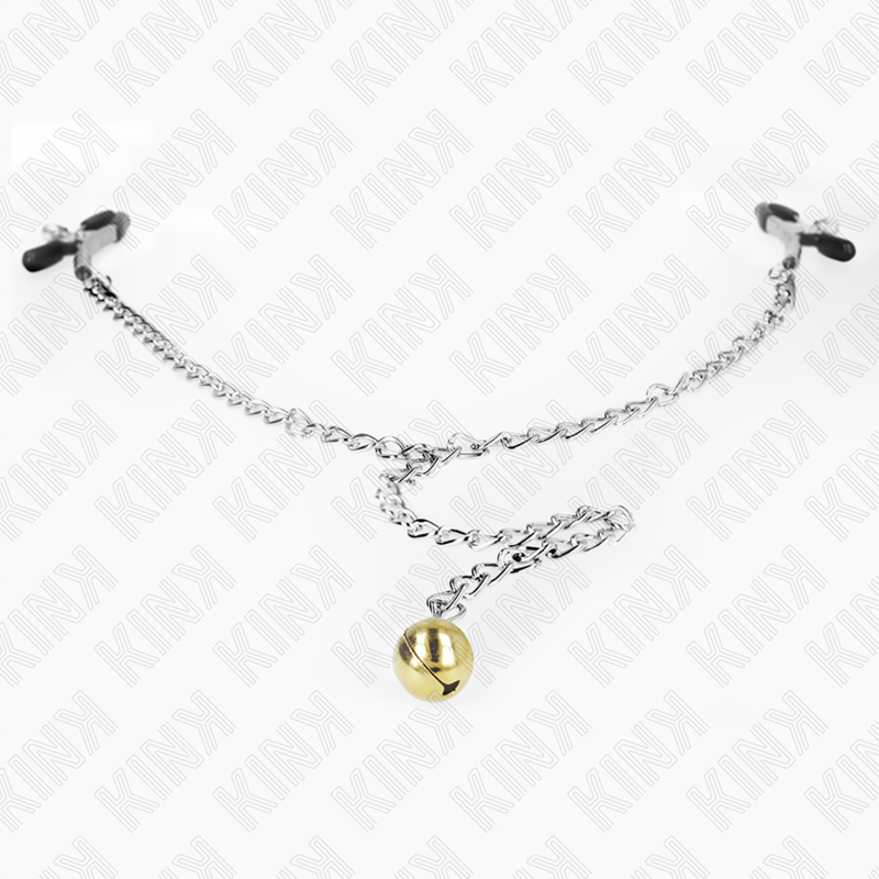 Kink - Pinzas Para Pezones Con Campana Dorado Y Cadena 30 Cm
