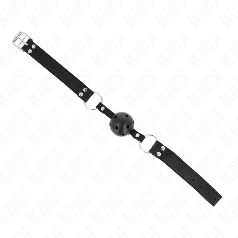 Kink - Mordaza De Bola 4 Cm Transpirable Con Doble Remache Modelo 1 Negro 62 X 2.5 Cm Ajustable 42-58 Cm