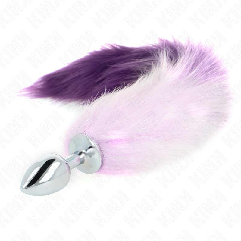 Kink - Plug Anal Talla S 7 X 3 Cm Con Cola Sintética 40 Cm Violeta