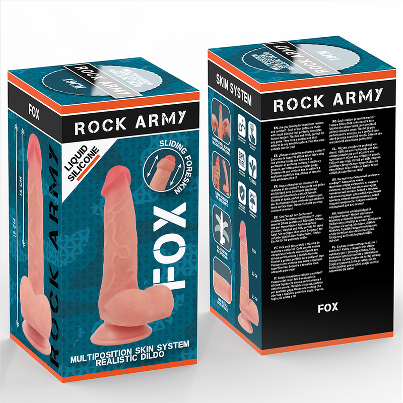 Rockarmy - Fox Dildo Realista Ddual Density Liquid Silicone 19 Cm -o- 3.2 Cm