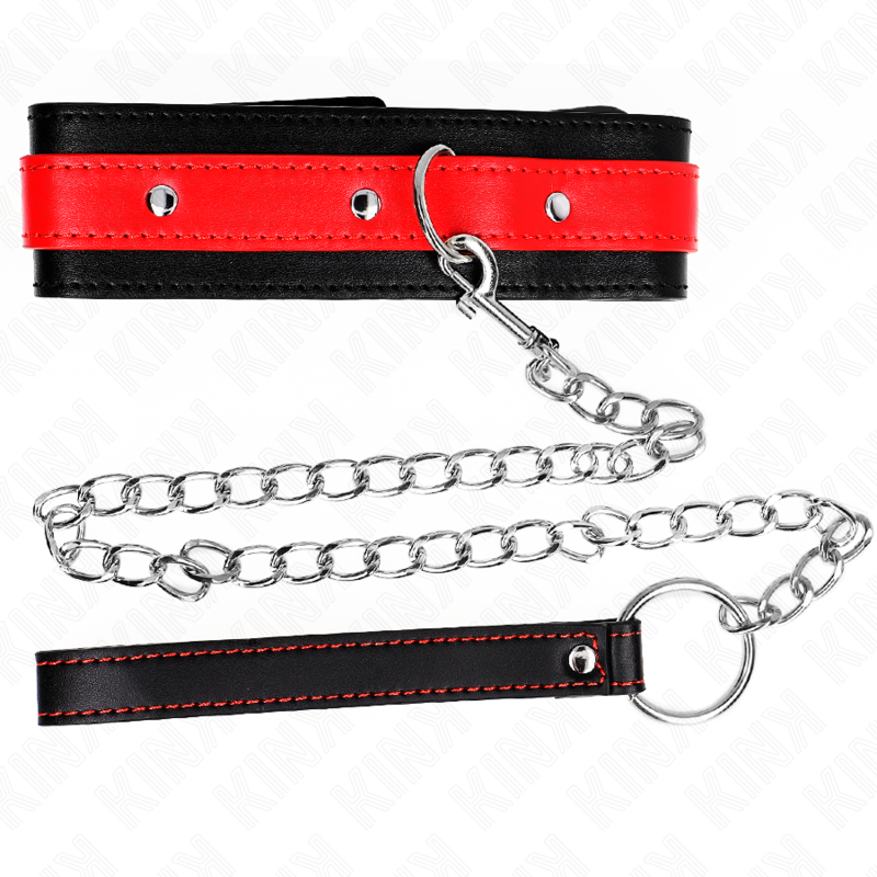 Kink - Collar Con Correa 65 Cm Rojo Ajustable 36-43 Cm X 5 Cm