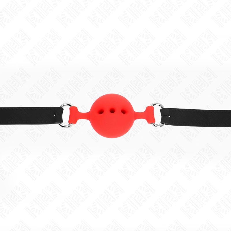 Kink - Mordaza 55 X 2 Cm De Bola 4.5 Cm De Silicona Completa Talla M Rojo Ajustable 35-51 Cm