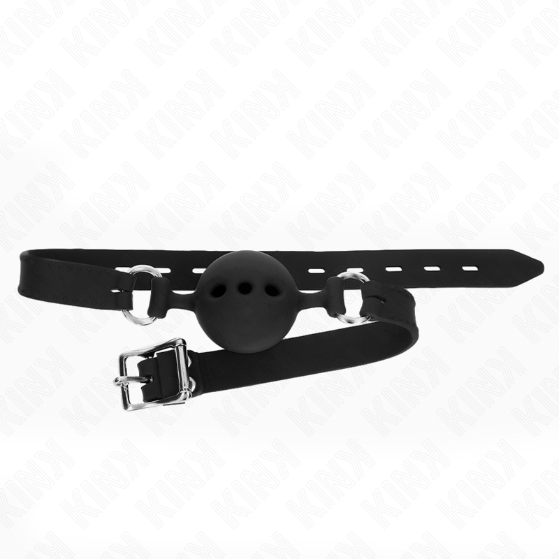 Kink - Mordaza 55 X 2 Cm De Bola 5 Cm De Silicona Completa Talla L Negro Ajustable 35-51 Cm