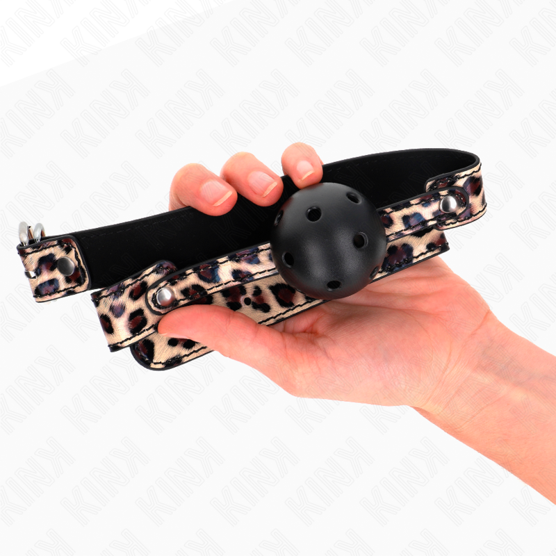 Kink - Mordaza De Bola 4.5 Cm Transpirable Leopardo 65 X 2.5 Cm